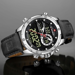 NAVIFORCE 9208 <b>Watch</b> for Men Luxury Original Quartz Sport Wristwatch Men Waterproof Leather Strap Digital Analog Clock - Product Image 5