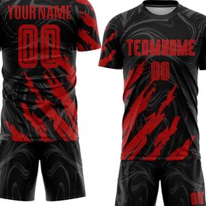 Ensemble de maillot de football Dynamic Brush Stroke à manches courtes, respirant, séchage rapide, uniforme d'entraînement, chemise et short pour hommes et jeunes - Product Image 4
