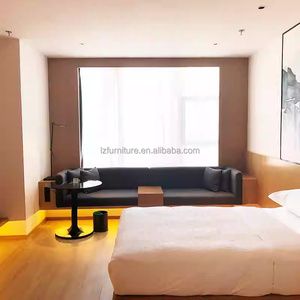 Cost-effective Hotel Bedroom Furniture Twin Room Sets <b>Solid</b> <b>Wooden</b> Bed Frame With Nightstands Side Table <b>Desk</b> TV Unit & Wardrobe - Product Image 4