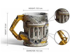 3D-Bagger-förmige Kaffeetasse mit Henkel, Geschenk für Büro & Zuhause, Demolitionstasse für Kaffeeliebhaber - Product Image 6