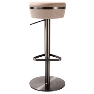 Mirella <b>Adjustable</b> <b>Stool</b> Boucle and Velvet Plush black white or green vegan leather and woven grey - Product Image 3