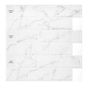 12 "x 12" Peel and Stick autoadesivo Stick rimovibile sulla cucina Backsplash bagno 3D muro adesivo carta da parati piastrelle - Product Image 6