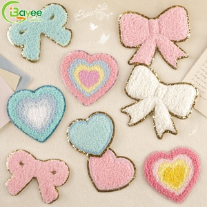 Custom Chenille Embroidery Standard Towel Embroidered Patch Love Bow Patch Patches <b>Iron</b> on for Coat and Hat Accessories - Product Image 1