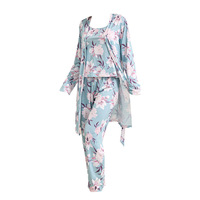 Pyjama en polyester tricoté pour femme, col en V, style européen et américain, grandes tailles, vêtements pour femme