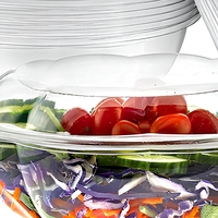 263 Boîtes d'emballage rondes en plastique PET jetables HUAYI de 3 mm d'épaisseur avec couvercle pour fruits, desserts et biscuits – Vente en gros usine