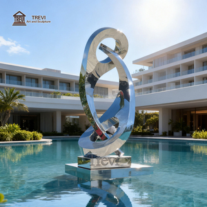 Trevi 2025 Đơn Giản Gương Kim Loại Nghệ Thuật Tác Phẩm Điêu Khắc Ngoài Trời Cao Đánh Bóng Hiện Đại Thép Không Gỉ Ngoài Trời Tác Phẩm Điêu Khắc Trừu Tượng - Product Image 4