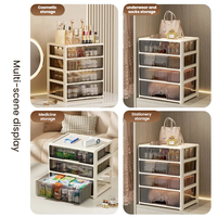 Boîte de rangement de bureau grande capacité, organiseur de tiroir multi-compartiments, boîte de rangement en plastique anti-chute, organiseur de tiroir coulissant