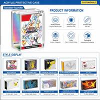 Boîte de rangement personnalisée en acrylique magnétique avec protection UV à 99 % pour collection de boosters TCG Elite Trainer Box, pour cartes Pokémon