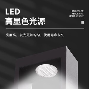 Farola LED Cuadrada Jinchuan de 3m para Jardín, Poste de Luz para Plaza o Parque - Product Image 5