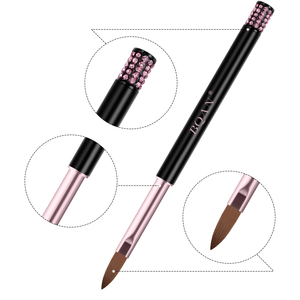 Wholesale Custom 100% Kolinsky Gel Kolinsky <strong>Nail</strong> <strong>Brushes</strong> Black Rhinestone Handle Acrylic <strong>Nail</strong> Art <strong>Brush</strong> for Gel Polish Painting - Product Image 4
