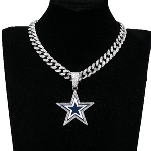 Grensoverschrijdende Hot Hiphop Legering Full Diamond Cuban Ketting Nfl Voetbalteam Hanger Modieuze Hangers Bedels - Product Image 5