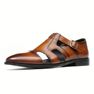 Three Piece <b>Cap</b> Toe Shoes <b>Mens</b> Smooth Cowhide Small Square Toe Formal Business Leather Genuine Leather Handcrafted - Product Image 2