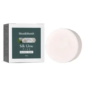 West and Month Wholesale Silk Glow Plus Bleach Soap Lighten Underarm Dullness Clean Body Skin Beauty Bath Soap