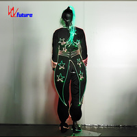 Costume d'étoile lumineuse unisexe Vêtements de danse de rue lumineuse et de performance Hip Hop pour Halloween Costumes lumineux