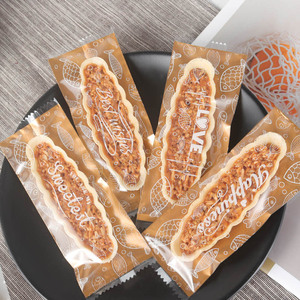 Rice Boat Shaped Biscuit Packaging Bag 14.5x5.5cm Three Side Seal Laminated Food Grade Flexo Printing - Product Image 1