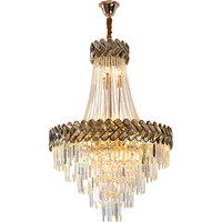 Lustre d'escalier MICUP à prix d'usine, long, pour hall d'hôtel, en or, moderne, en cristal K9, de luxe pour villa, avec contrôle par application, garantie de 3 ans