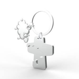 Llave de oveja cruzada de plata con perlas, accesorio de Metal para arte coleccionable - Product Image 5