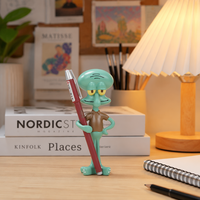 Portalápices de Resina Hecho a Mano con Diseño de Pulpo de Dibujos Animados, Organizador de Escritorio, Figura Decorativa de Personaje Adorable de 14.5cm para Oficina, Hogar, Regalo