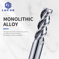 Fraise à défoncer carrée Lucas Tools à 3 cannelures en carbure de tungstène revêtu d'AlTiN pour machine CNC, ODM OEM