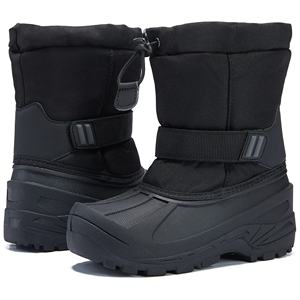 YL-25379 Bottes d'hiver pour enfants, noires, chaudes, thermiques, antidérapantes, résistantes à l'eau, pour l'extérieur, vente en gros - Product Image 1