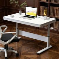 Bureau avec tiroir de rangement à structure métallique et manivelle réglable en hauteur, poste de travail debout pour la maison, le bureau et les étudiants