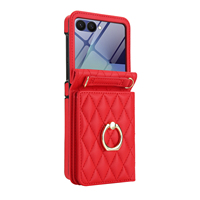 Étui de luxe matelassé pour téléphone portable, petit format, avec protection d'écran en verre trempé, support anneau et porte-cartes