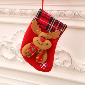 Vente chaude Noël Elk Bonhomme De Neige Chaussettes Ornements Broderie Bas De Noël Bonbons Cadeau Sac - Product Image 1