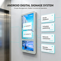 Peralatan Iklan Digital Signage LCD Layar Ganda 18,5 inci, Pemasangan di Dinding, Pemutar Iklan Layar LCD