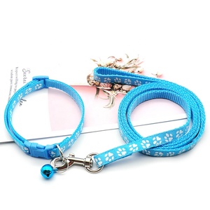 Hunde pfote drucken Leine Hund und Katze im Freien gehen verstellbare Leine Halsband Set Cartoon drucken kleine Haustier Leine - Product Image 4