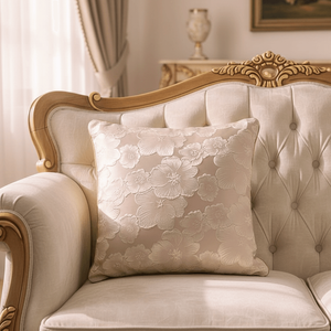 Elegante Federa per <span class=keywords><strong>Cuscino</strong></span> 50x50 in <span class=keywords><strong>Raso</strong></span> Goffrato Floreale, Jacquard <span class=keywords><strong>di</strong></span> Lusso per Arredamento Moderno <span class=keywords><strong>di</strong></span> Soggiorno, Camera da Letto e Hotel <span class=keywords><strong>di</strong></span> Lusso - Product Image 5
