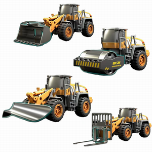 Juguete de simulación de fundición a presión para niños, modelo de vehículo de aleación, Bulldozer, carretilla elevadora, rodillo de nieve, coche de Metal - Product Image 1