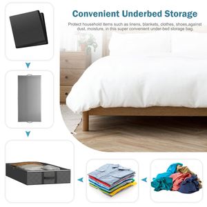 Custom Under Bed Storage Containers Closet Organizer Foldable Underbed Storage Bags for Blankets Comforter Sweaters <b>Pillows</b> - Product Image 5