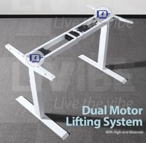 Bureau assis-debout électrique à double moteur, pieds à 3 niveaux, capacité de charge de 800 N, largeur contemporaine, extensible en bois - Product Image 4