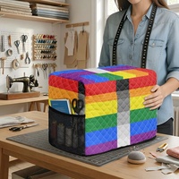 Housse de machine à coudre matelassée en polyester, motif arc-en-ciel gay personnalisé, anti-poussière, pour machine à coudre domestique