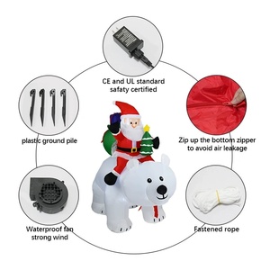 Achetez le Père Noël, les rennes et le bonhomme <span class=keywords><strong>de</strong></span> neige gonflables HLC pour la saison <span class=keywords><strong>de</strong></span> Noël avec lumières LED, décoration <span class=keywords><strong>de</strong></span> fête extérieure suspendue, nouveauté - Product Image 4