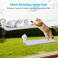 Hamac pour chat à ventouse pour fenêtre, hamac pour chat suspendu au verre, hamac pour chat pliable, fournitures pour animaux de compagnie pour toutes les saisons