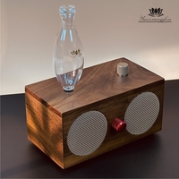 Diffuseur d'huiles essentielles en bois de noyer RX-450, 7 lumières LED colorées, avec haut-parleur audio sans fil bleu pour la maison, le bureau et le spa