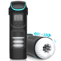 Antpop Wasserdichter ABS + TPE 3-Frequenz Saug- und Teleskop-Vibrator mit 9 Vibrationsmodi zur Männlichen Masturbation und Penisverstärkung