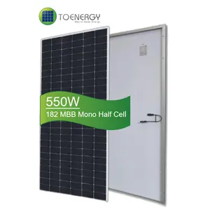 TOENERGY Malaysia 550 Watt Project Solar Panel with 144 Pcs 182mm MBB High Efficiency Mono Half Cells for PV Project