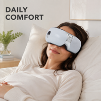 Masseur oculaire avec chaleur, compression d'air et vibration, masque oculaire portable blanc pour le soin des yeux au quotidien
