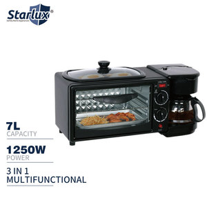 Horno Eléctrico Multifuncional 3 en 1 para Desayuno/Café/Preparación de Pan, Control Mecánico Independiente, Transfronterizo - Product Image 4