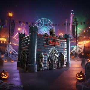 WINSUN <span class=keywords><strong>Maison</strong></span> hantée gonflable effrayante pour enfants et familles, <span class=keywords><strong>maison</strong></span> sinistre familiale, tout plaisir sans peur, Halloween - Product Image 1