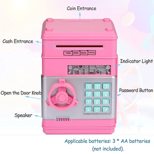 Hucha electrónica <span class=keywords><strong>Mini</strong></span> <span class=keywords><strong>cajero</strong></span> <span class=keywords><strong>automático</strong></span> para niños bebé juguete seguro banco de monedas caja de ahorro de dinero contraseña código bloqueo regalo para niños niñas - Product Image 5
