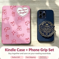 Casing Kindle Kustom dengan Pegangan Kulit PU, Fitur Auto Wake/Sleep, dan Penyangga Ponsel Magnetik Lipat, serta Pegangan Jari Enamel