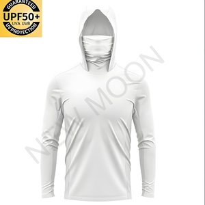 เสื้อตกปลาผู้ชายแบบแห้งเร็ว ระบายอากาศได้ดี ป้องกันรังสียูวี UPF 50+  แบบสั่งทำพิเศษ สีพื้น มีฮู้ด - Product Image 5