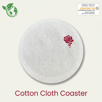 Sous-verre rond moderne en coton jetable, serviette en tissu avec logo personnalisé 11,5 cm pour table, restaurant et hôtel