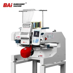 BAI 12/15 needles single head cap t-shirt flat industrial embroidery machine for sale
