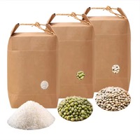 Sacs en papier kraft brun naturel de haute qualité et durables, en matériaux recyclés, avec fermeture à bouton, imprimés en flexographie, pour l'emballage d'aliments secs