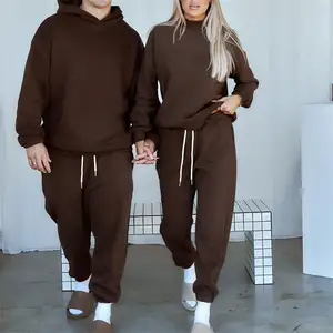 Custom Couples Sports Winter Blank Jogger Unisex Tech Fleece tuta, Plain Hoody 2 pezzi Fleece Women Cotton Plain Sweat Suit