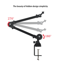 Microphone en métal bras réglable support Studio bureau Table micro support microphone pour la diffusion en direct enregistrement Boom Stand Holder